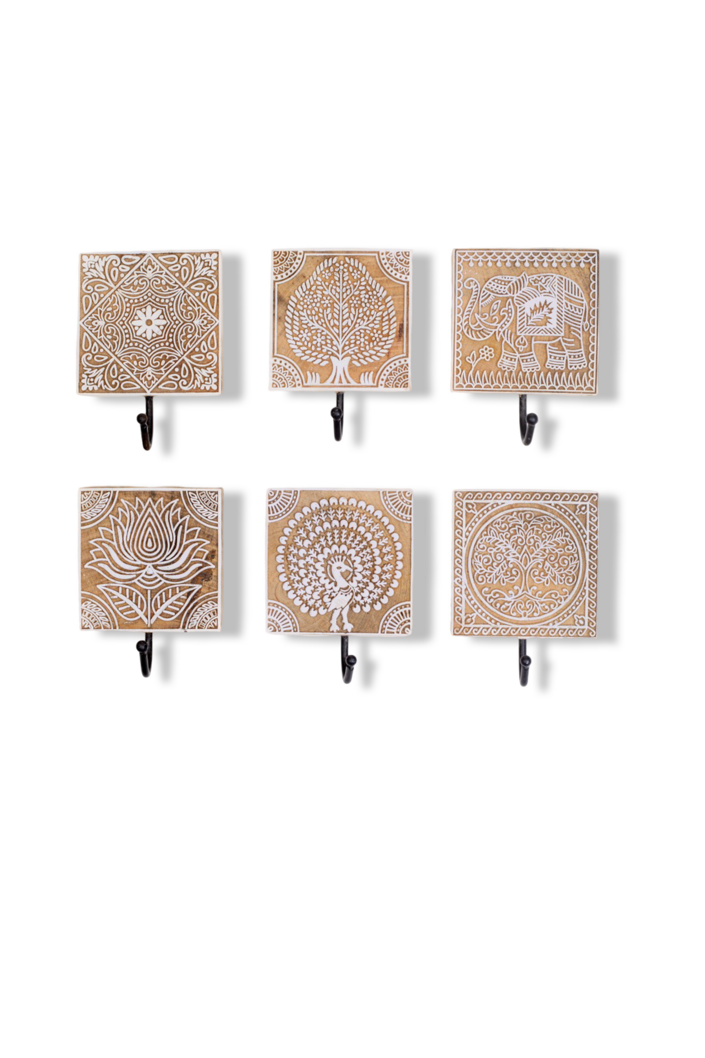 Hand-Carved Batik Wall Hooks