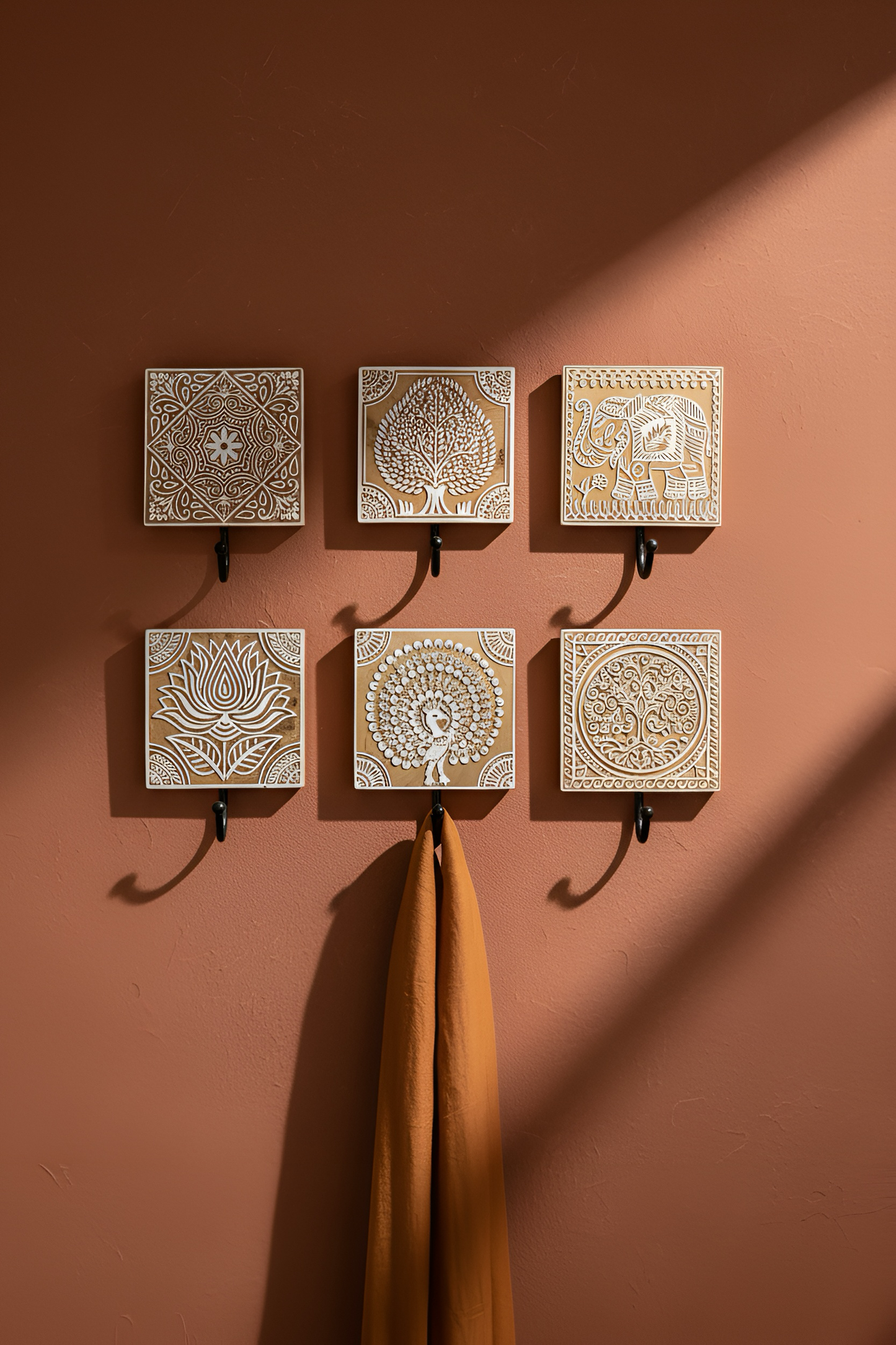 Hand-Carved Batik Wall Hooks